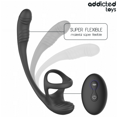 ADDICTED TOYS PLUG ANAL VIBRACION Y WAVING 360º Y ESTIMULADOR TESTICULOS